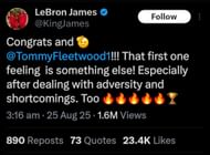 Screenshot from James' post on X / X: KingJames